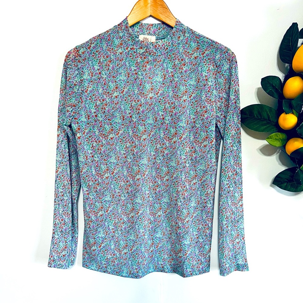 Women’s Floral Long Sleeve Top - Blue Multi